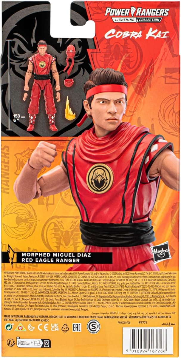 Power Rangers x Cobra Kai Lightning Collection Action Figure Morphed Miguel Diaz Red Eagle Ranger 15 cm